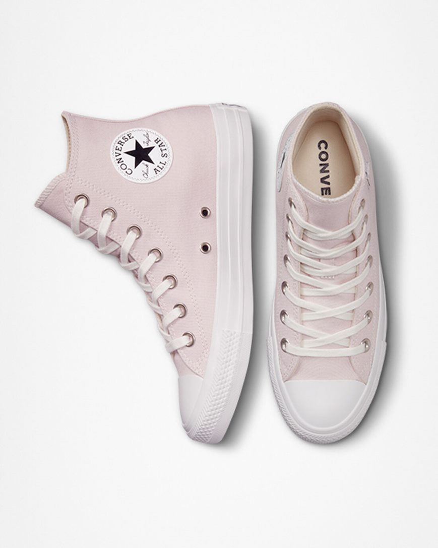 Women's Converse Chuck Taylor All Star Embroidered Crystals High Top Shoes Rose / White | AU E4601U
